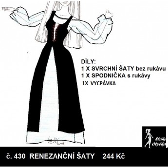 návod ŠITÍ: renezanční šaty č. 430