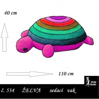 návod ŠITÍ sedací vak ŽELVA č. 534
