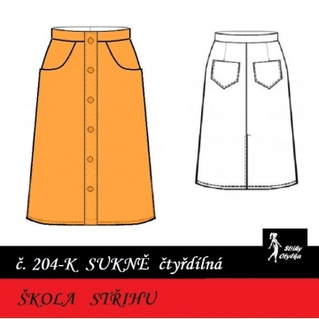 Škola střihu - SUKNĚ čtyřdílná, Blanka