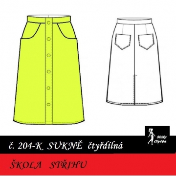 Škola střihu - SUKNĚ čtyřdílná, Blanka