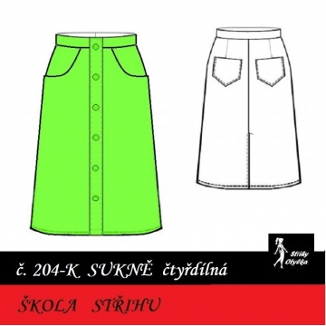 Škola střihu - SUKNĚ čtyřdílná, Blanka