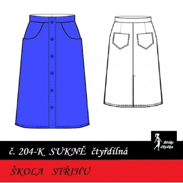 Škola střihu - SUKNĚ čtyřdílná, Blanka