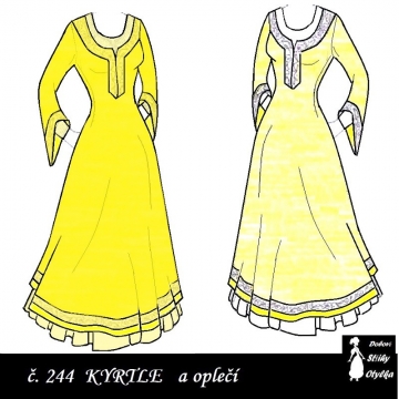 Choděcí sukně zvaná kyrtle a spodní košile