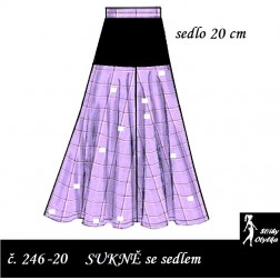 Sukně dílová se sedlem 20 cm, Aneta