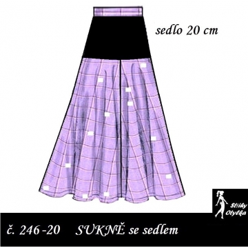 Sukně dílová se sedlem 20 cm, Aneta