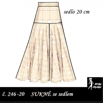 Sukně dílová se sedlem 20 cm, Aneta