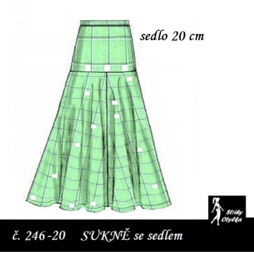 Sukně dílová se sedlem 20 cm, Aneta
