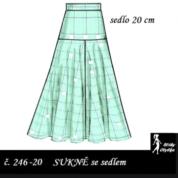 Sukně dílová se sedlem 20 cm, Aneta