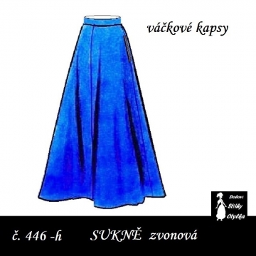 Sukně zvonová, pětidílná s kapsami Zina