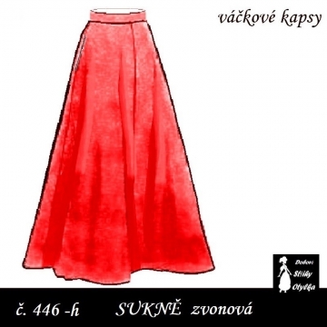 Sukně zvonová, pětidílná s kapsami Zina