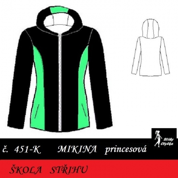 Škola střihu - PRINCESOVÁ MIKINA S KAPUCÍ Ágnes