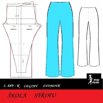 Škola střihu - KALHOTY legíny DÁMSKÉ Leona