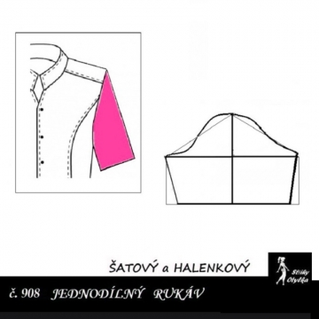 KRÁTKÝ RUKÁV jednodílný: ŠATOVÝ, HALENKOVÝ 