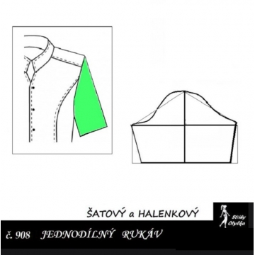 KRÁTKÝ RUKÁV jednodílný: ŠATOVÝ, HALENKOVÝ 