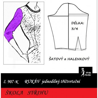Škola střihu - RUKÁV 3/4 šatový, halenkový
