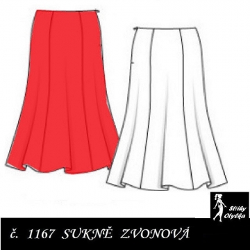 Dílová sukně zvonová Adina