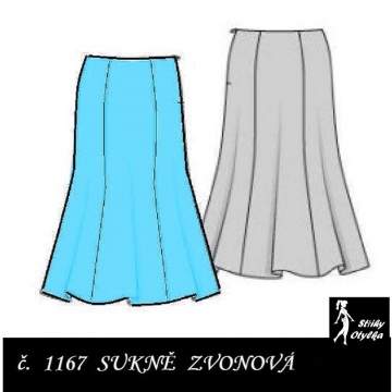 Dílová sukně zvonová Adina