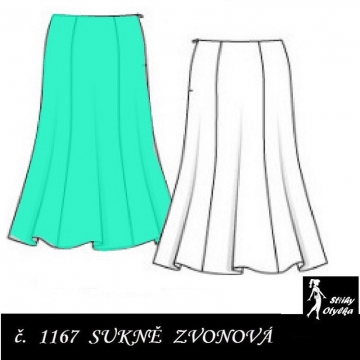 Dílová sukně zvonová Adina