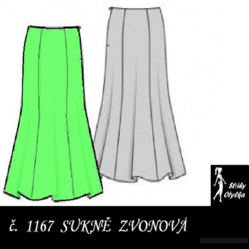 Dílová sukně zvonová Adina