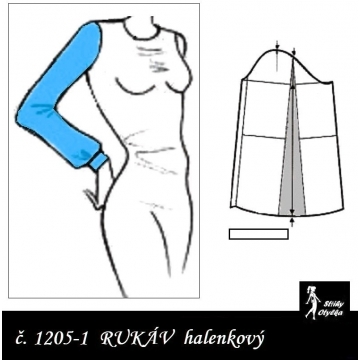 RUKÁV rozšířený: HALENKOVÝ s manžetou