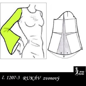 RUKÁV zvonový: HALENKOVÝ, šatový 