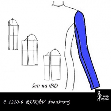 RUKÁV dvoudílný se švem na PD: ŠATOVÝ