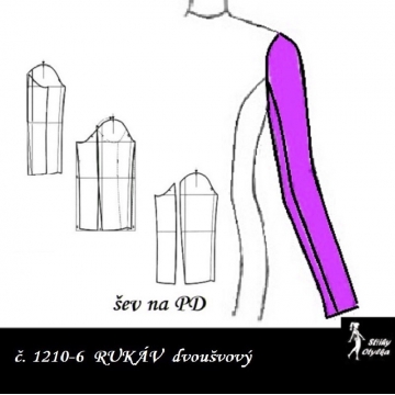 RUKÁV dvoudílný se švem na PD: ŠATOVÝ