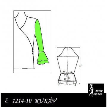 RUKÁV jednodílný: ŠATOVÝ, HALENKOVÝ, bolerkový 