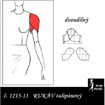 KRÁTKÝ RUKÁV tulipánový: ŠATOVÝ, HALENKOVÝ 