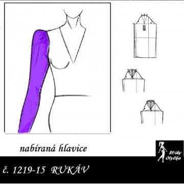 RUKÁV s nabíranou hlavicí: ŠATOVÝ, HALENKOVÝ 