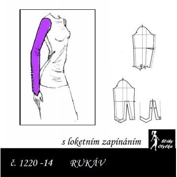 RUKÁV s loketním zapínáním: ŠATOVÝ, HALENKOVÝ 
