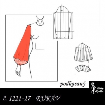 RUKÁV podkasaný: ŠATOVÝ, HALENKOVÝ 