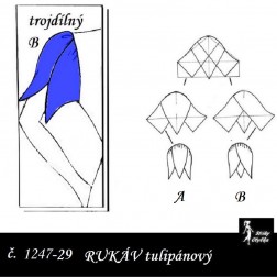 KRÁTKÝ RUKÁV tulipánový: ŠATOVÝ, HALENKOVÝ 