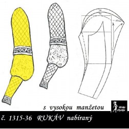 RUKÁV nabíraný s vysokou manžetou: ŠATOVÝ, HALENKOVÝ 