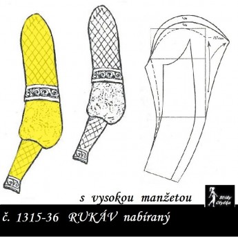 RUKÁV nabíraný s vysokou manžetou: ŠATOVÝ, HALENKOVÝ 