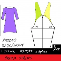 Škola střihu - RUKÁV raglánový šatový, halenkový - úplet