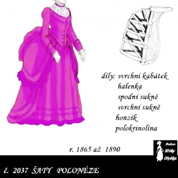 Dámské šaty s honzíkem - Polonéze Polda