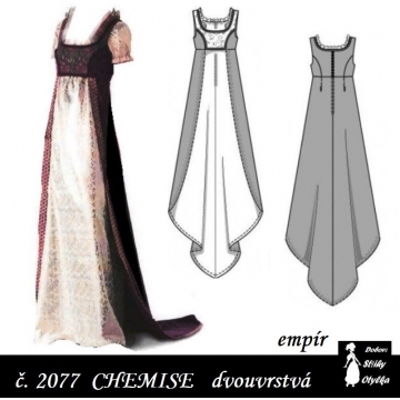 Dvouvrstvá chemise Vilemína, r. 1790 až 1820