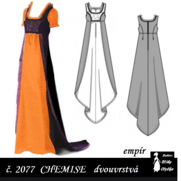 Dvouvrstvá chemise Vilemína, r. 1790 až 1820