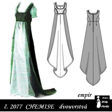 Dvouvrstvá chemise Vilemína, r. 1790 až 1820