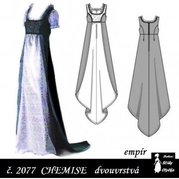 Dvouvrstvá chemise Vilemína, r. 1790 až 1820