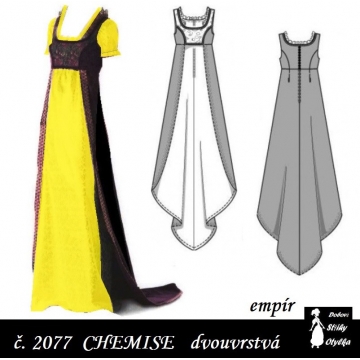 Dvouvrstvá chemise Vilemína, r. 1790 až 1820