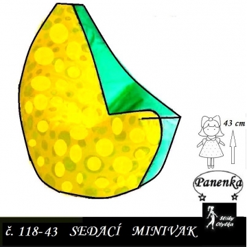 Sedací minivak PRO PANENKU cca 43 cm