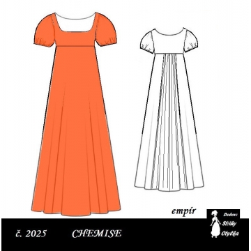 Empírové chemise Larisa, r. 1790 až 1820