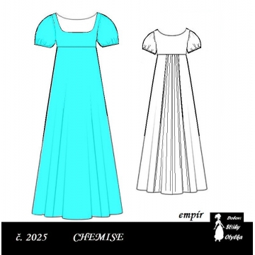 Empírové chemise Larisa, r. 1790 až 1820