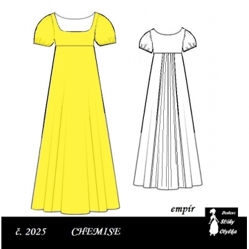 Empírové chemise Larisa, r. 1790 až 1820