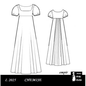 Empírové chemise Larisa, r. 1790 až 1820