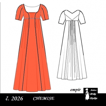Empírové chemise Yvona, r. 1790 až 1820