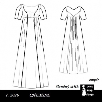 Empírové chemise Yvona, r. 1790 až 1820