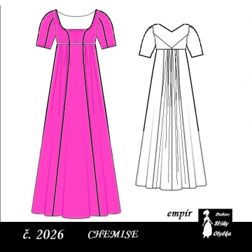 Empírové chemise Yvona, r. 1790 až 1820